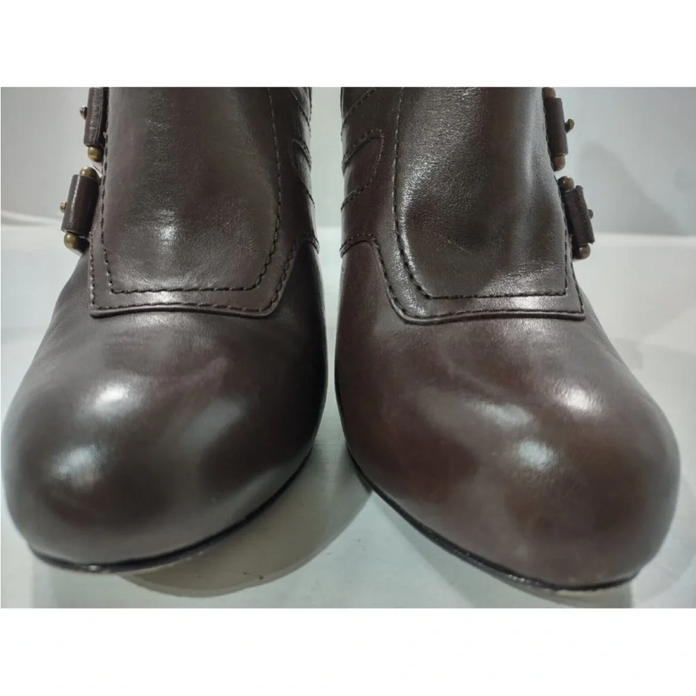 COACH Marsha Mid-Calf Chestnut Brown Leather High Heel Boots Women's Size 8 - Picture 4 of 8